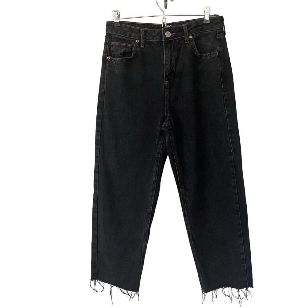Urban Outfitters BDG Size 29 Pax High Waist Cropped Jeans Raw Hem Black